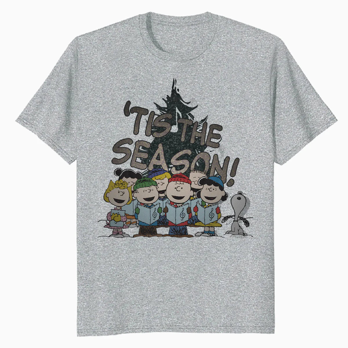 Peanuts Xmas Gang Snoopy Charlie Brown Tis The Season Retro Official Men's T-Shirt
