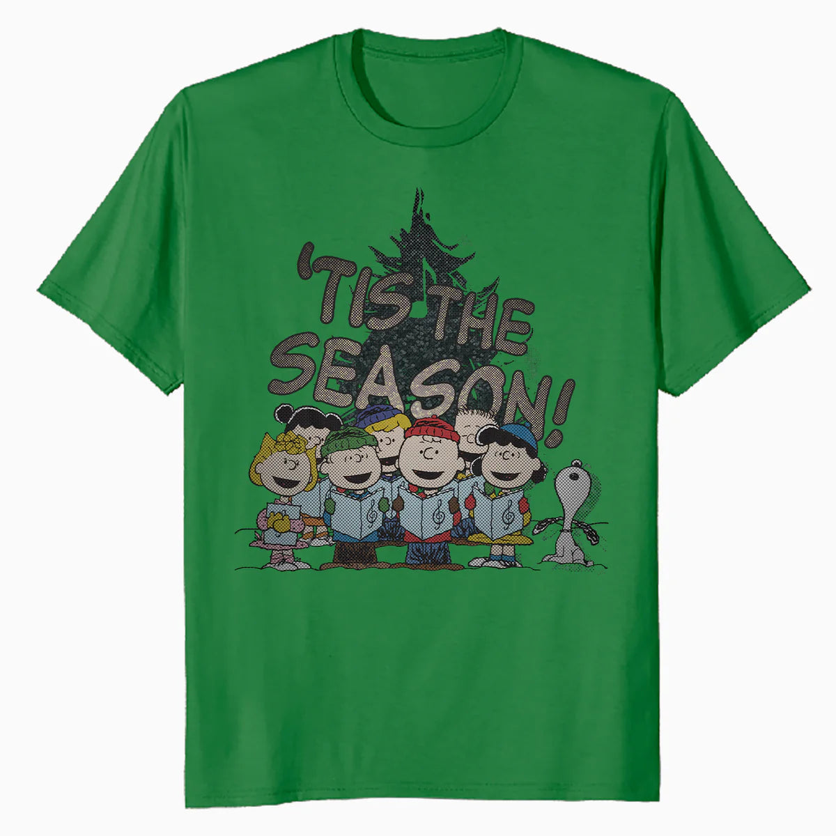 Peanuts Xmas Gang Snoopy Charlie Brown Tis The Season Retro Official Men's T-Shirt