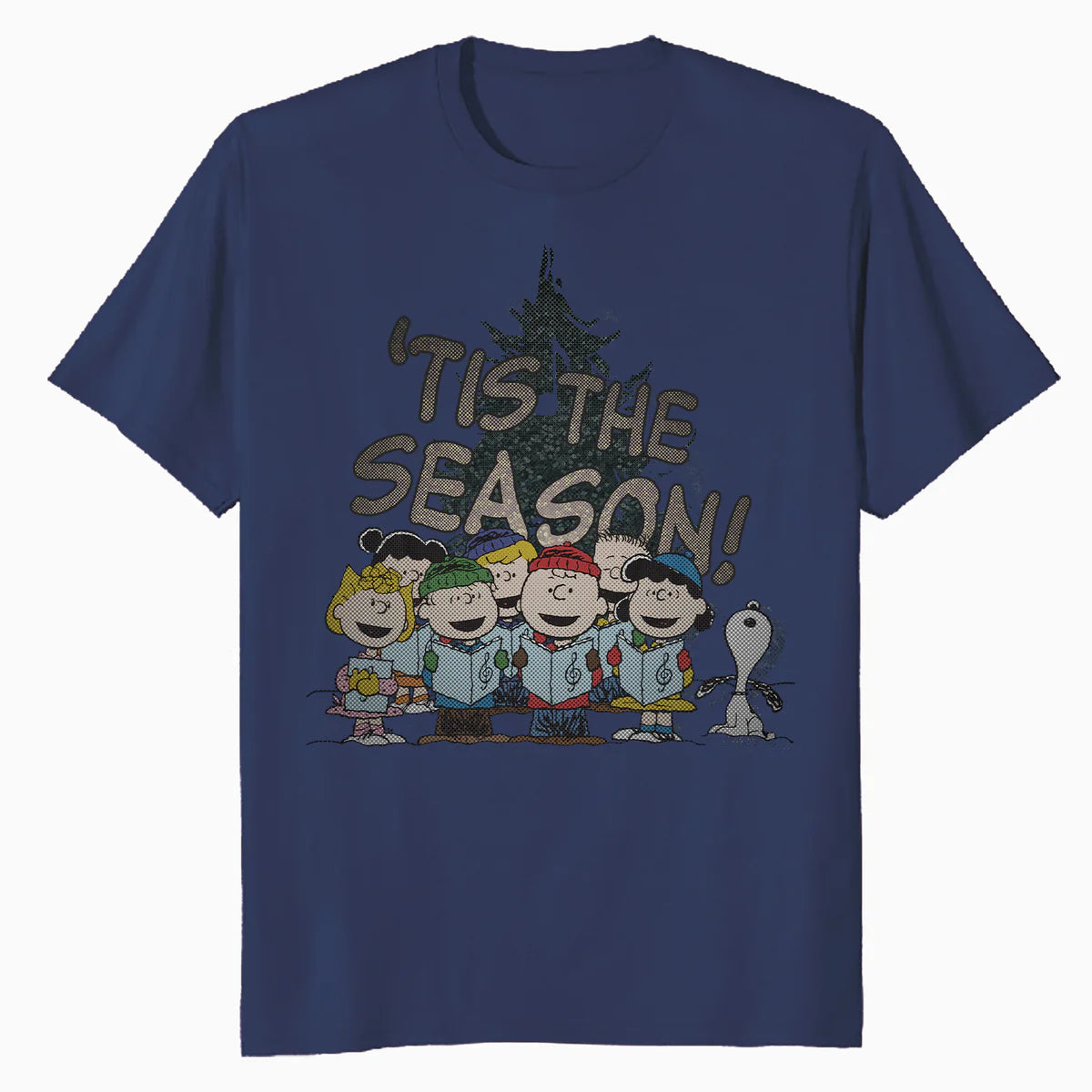 Peanuts Xmas Gang Snoopy Charlie Brown Tis The Season Retro Official Men's T-Shirt
