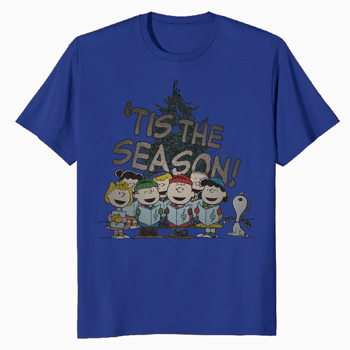 Peanuts Xmas Gang Snoopy Charlie Brown Tis The Season Retro Official Men's T-Shirt