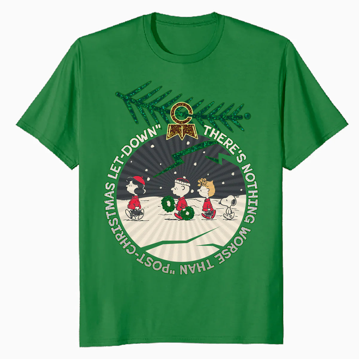 Peanuts Xmas Gang Snoopy Charlie Lucy Sally Let Down Retro Official Men's T-Shirt