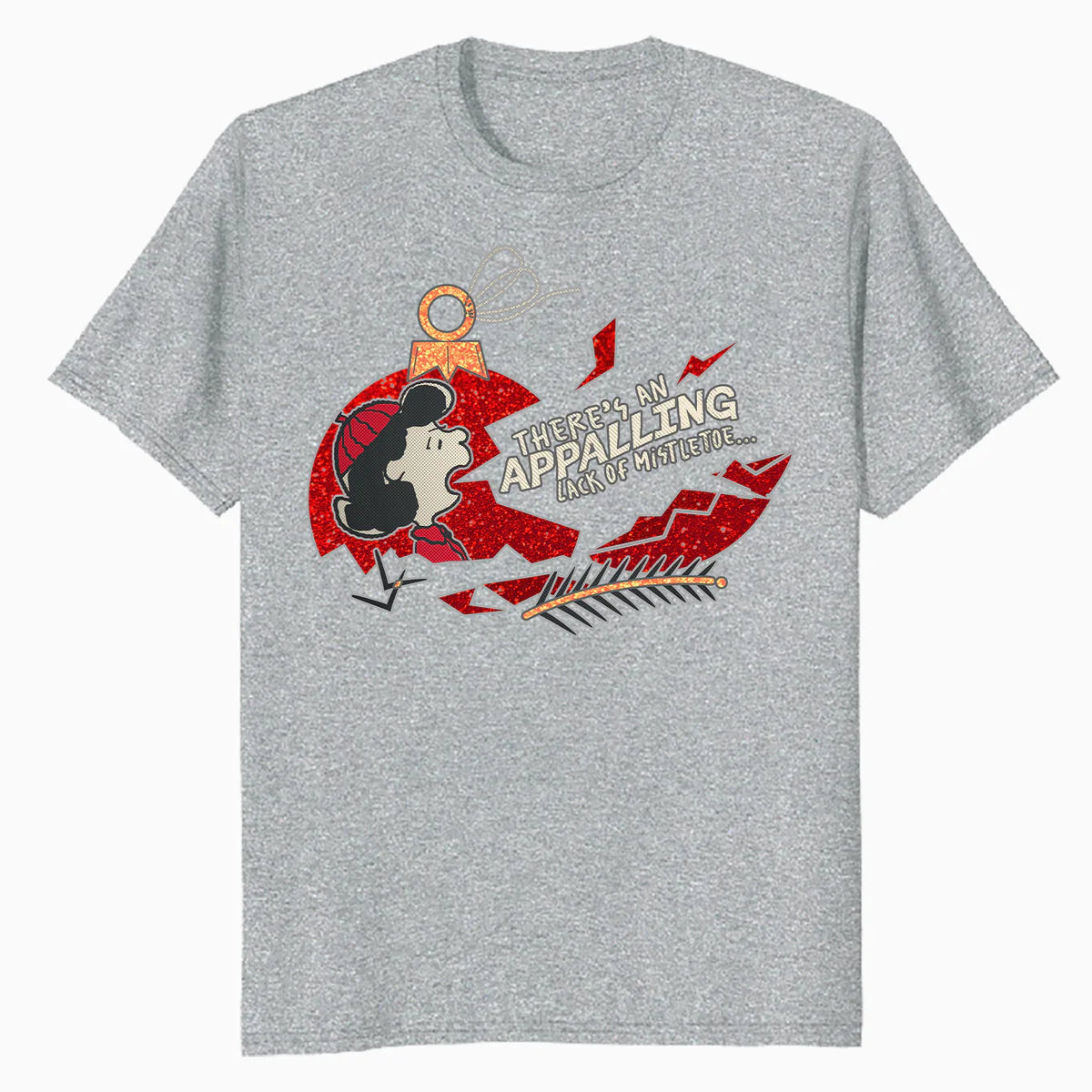 Peanuts Xmas Lucy Mistletoe Kiss Sparkle Christmas Party Lol Official Men's T-Shirt