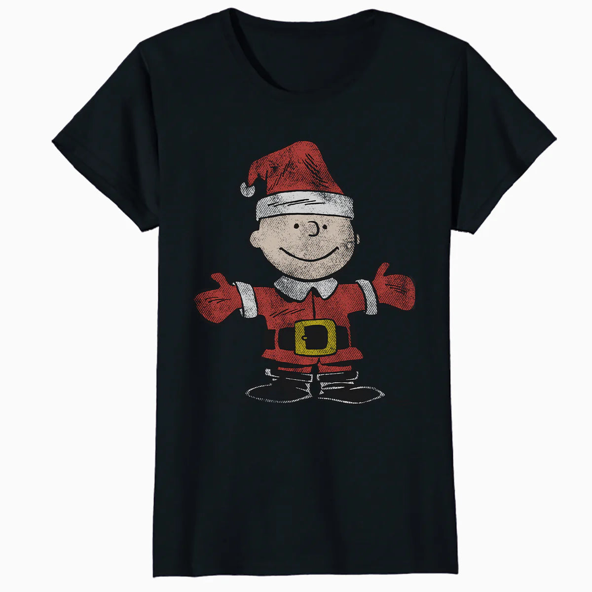 Peanuts Xmas Retro Charlie Brown Santa Vintage 80s 90s Party Official Women's SKINNY FIT T-Shirt