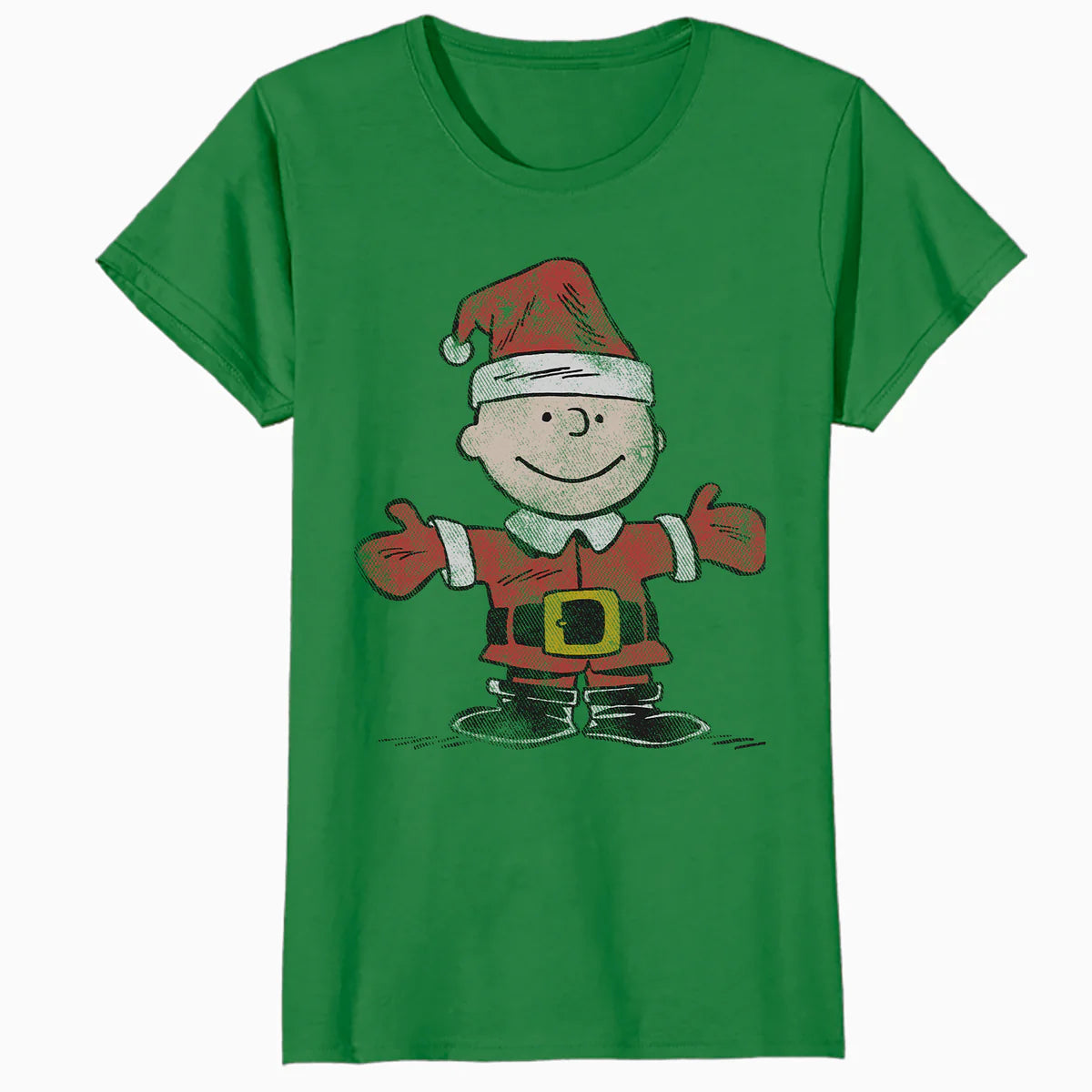 Peanuts Xmas Retro Charlie Brown Santa Vintage 80s 90s Party Official Women's SKINNY FIT T-Shirt