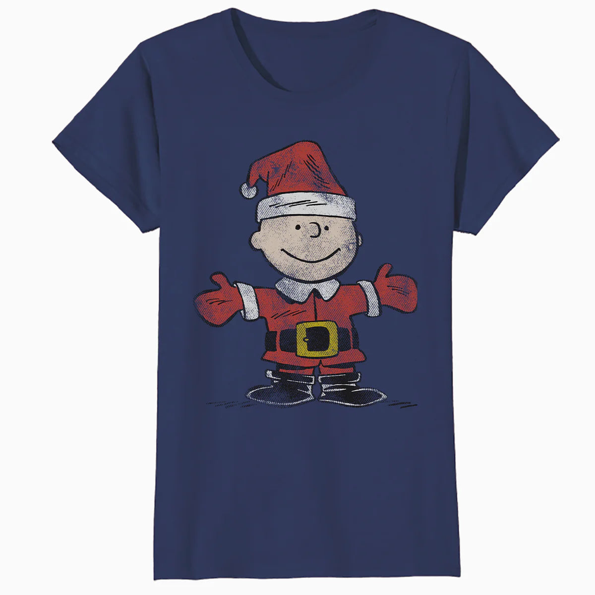Peanuts Xmas Retro Charlie Brown Santa Vintage 80s 90s Party Official Women's SKINNY FIT T-Shirt