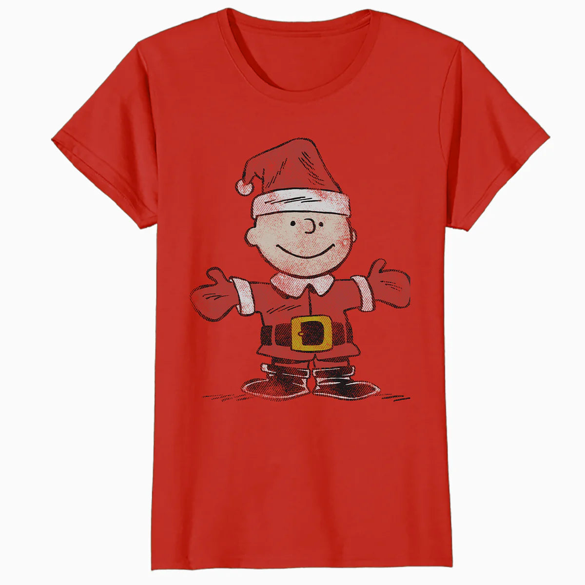 Peanuts Xmas Retro Charlie Brown Santa Vintage 80s 90s Party Official Women's SKINNY FIT T-Shirt