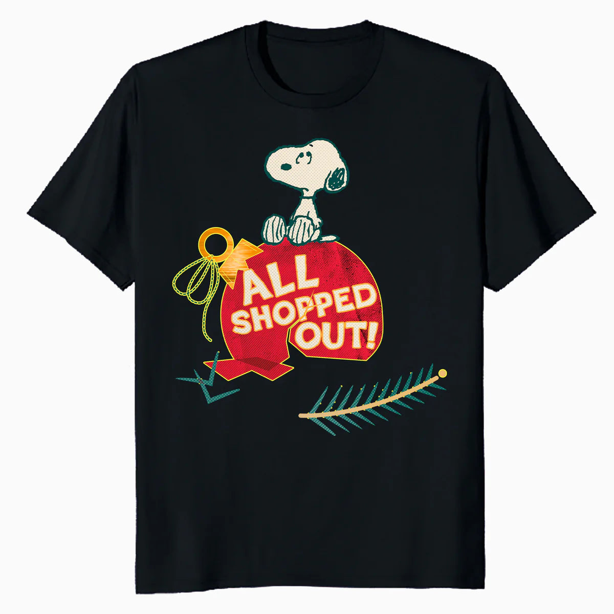 Peanuts Xmas Snoopy All Shopped Out Christmas Party Holiday Official Men's T-Shirt