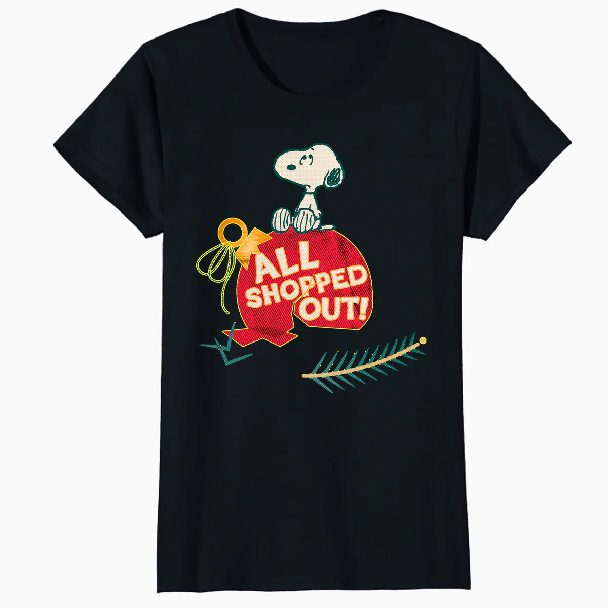 Peanuts Xmas Snoopy All Shopped Out Christmas Party Holiday Official Women's T-Shirt
