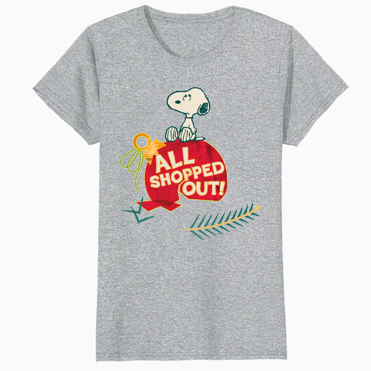 Peanuts Xmas Snoopy All Shopped Out Christmas Party Holiday Official Women's T-Shirt