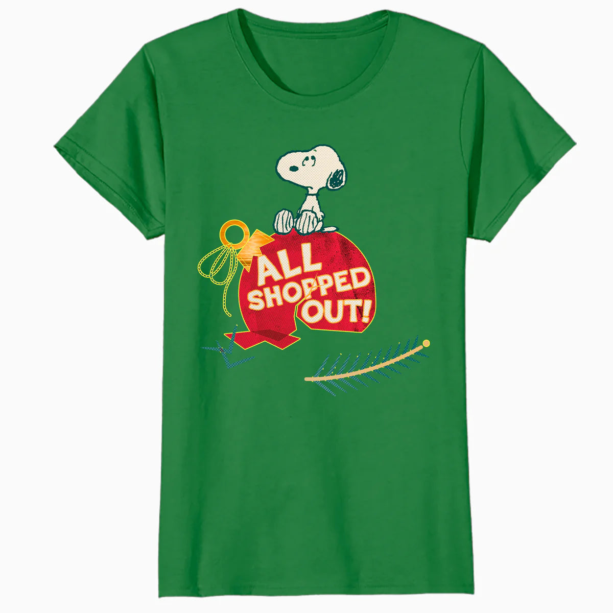 Peanuts Xmas Snoopy All Shopped Out Christmas Party Holiday Official Women's T-Shirt