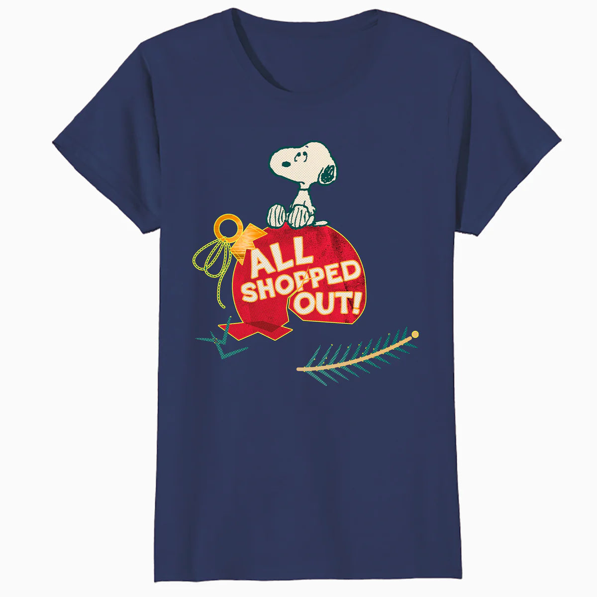 Peanuts Xmas Snoopy All Shopped Out Christmas Party Holiday Official Women's T-Shirt