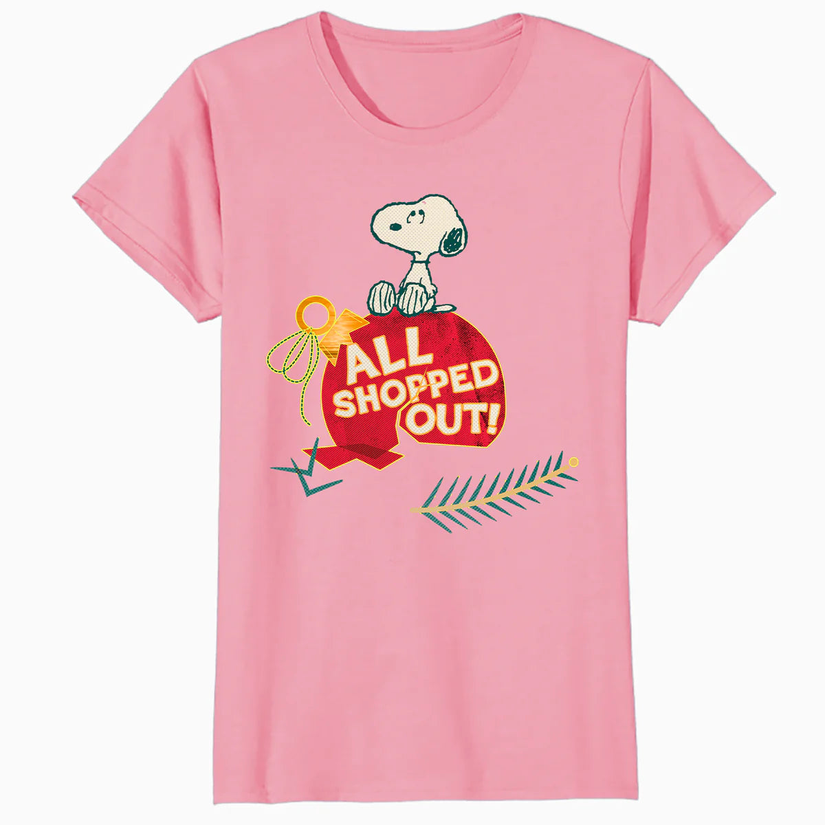 Peanuts Xmas Snoopy All Shopped Out Christmas Party Holiday Official Women's T-Shirt