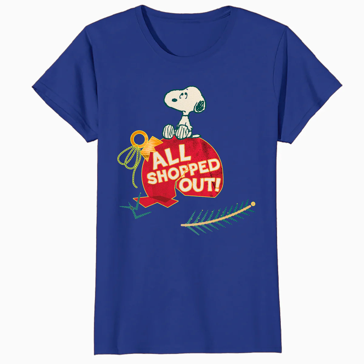 Peanuts Xmas Snoopy All Shopped Out Christmas Party Holiday Official Women's T-Shirt
