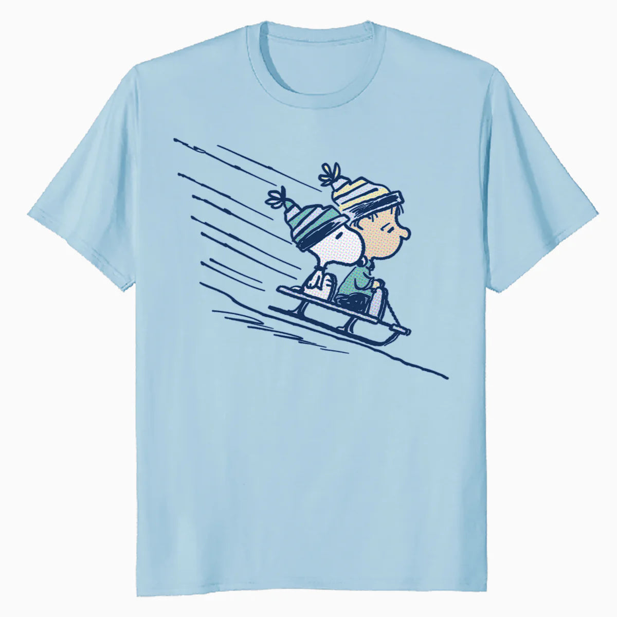 Peanuts Xmas Snoopy Linus Holiday Sleigh Ride Retro 80s 90s Official Men's T-Shirt
