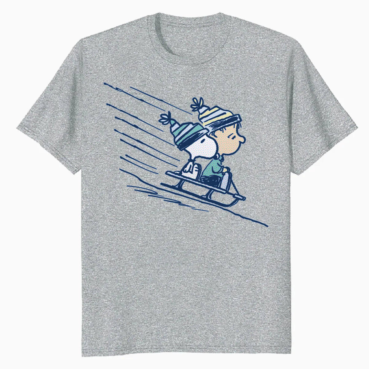 Peanuts Xmas Snoopy Linus Holiday Sleigh Ride Retro 80s 90s Official Men's T-Shirt