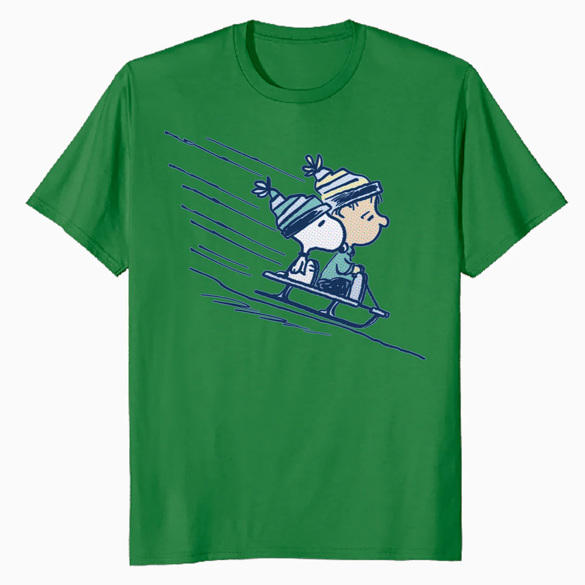 Peanuts Xmas Snoopy Linus Holiday Sleigh Ride Retro 80s 90s Official Men's T-Shirt