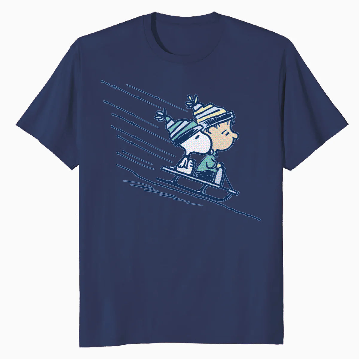 Peanuts Xmas Snoopy Linus Holiday Sleigh Ride Retro 80s 90s Official Men's T-Shirt