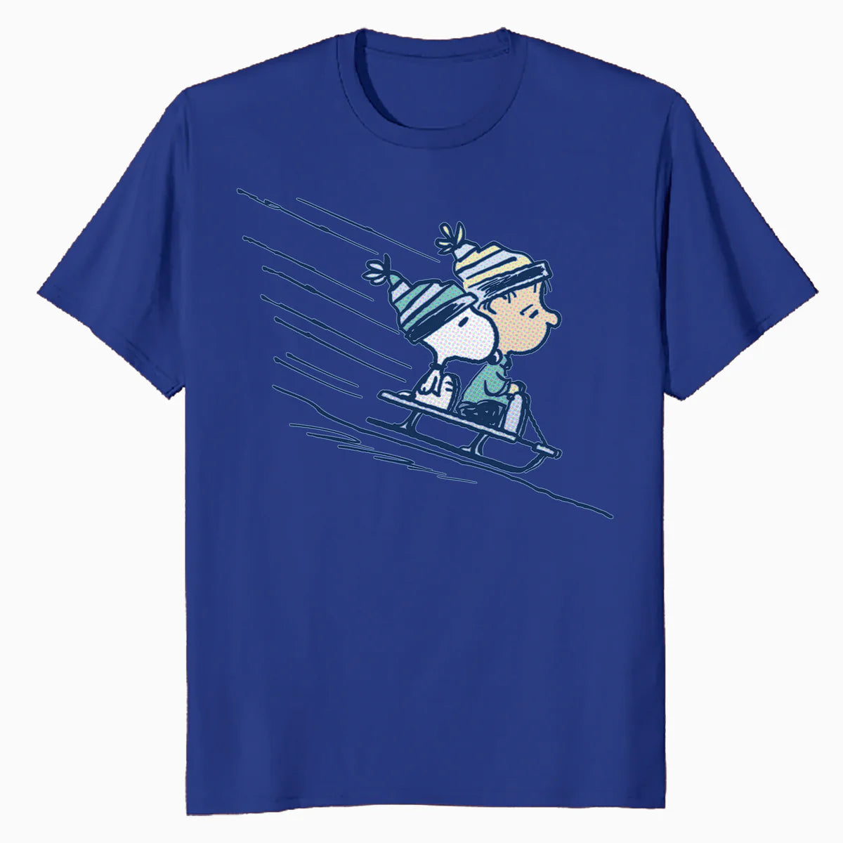 Peanuts Xmas Snoopy Linus Holiday Sleigh Ride Retro 80s 90s Official Men's T-Shirt