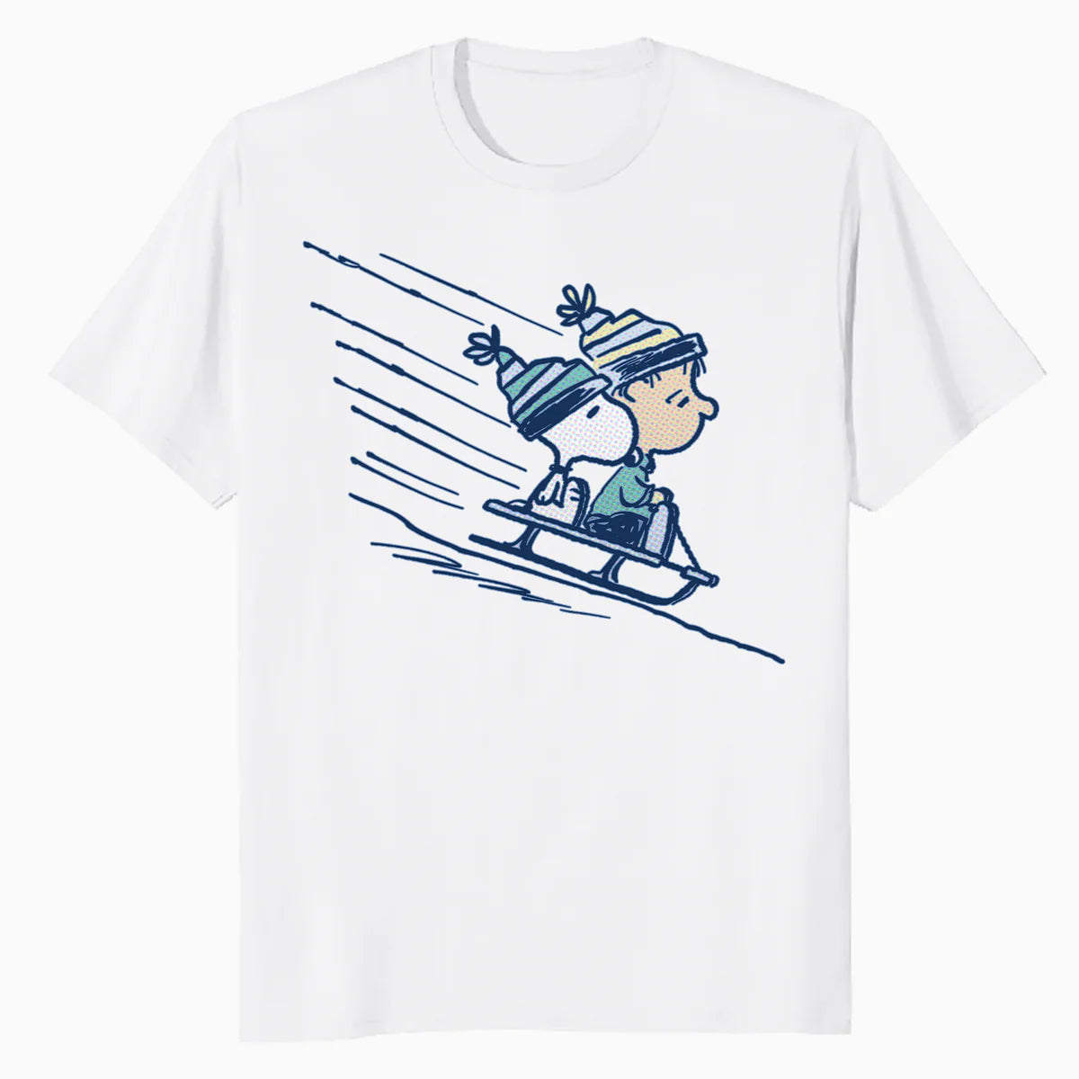Peanuts Xmas Snoopy Linus Holiday Sleigh Ride Retro 80s 90s Official Men's T-Shirt