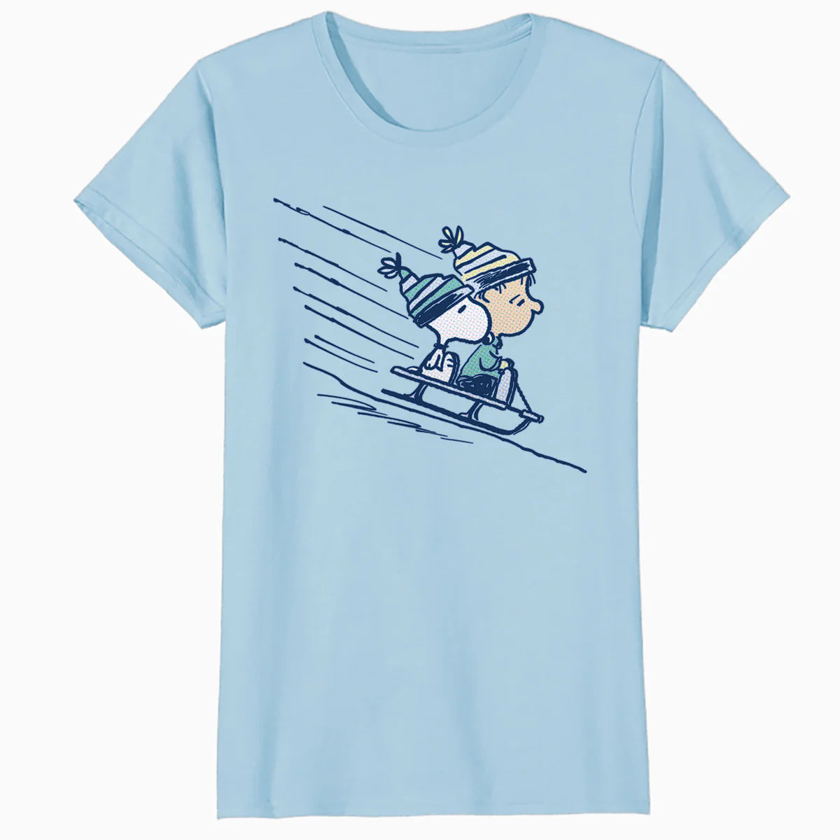 Peanuts Xmas Snoopy Linus Holiday Sleigh Ride Retro 80s 90s Official Women's SKINNY FIT T-Shirt