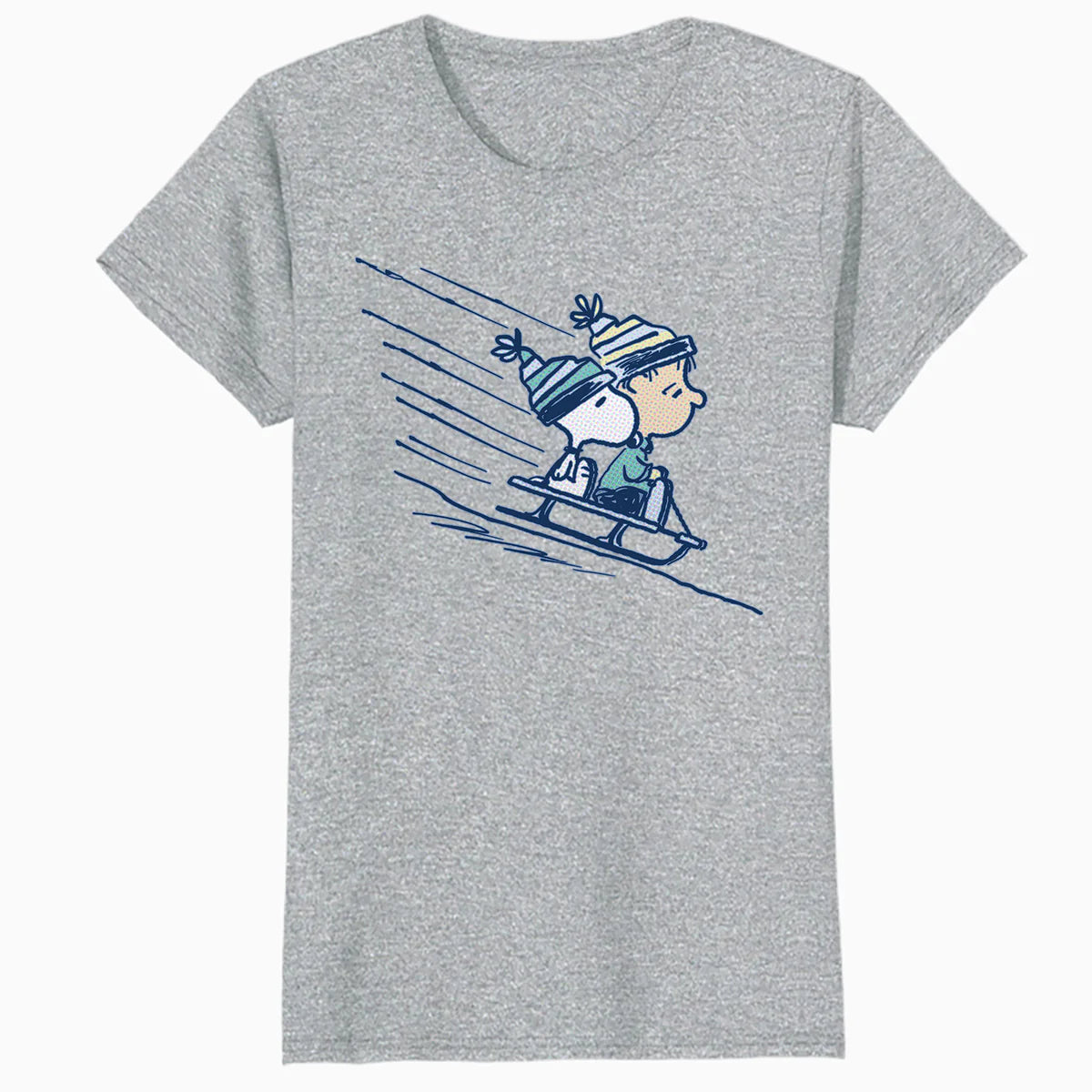 Peanuts Xmas Snoopy Linus Holiday Sleigh Ride Retro 80s 90s Official Women's SKINNY FIT T-Shirt