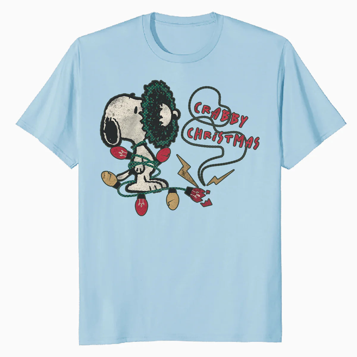 Peanuts Xmas Snoopy Retro Lights Vintage Grumpy Christmas Official Men's T-Shirt