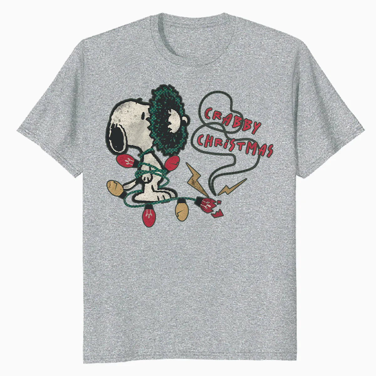 Peanuts Xmas Snoopy Retro Lights Vintage Grumpy Christmas Official Men's T-Shirt