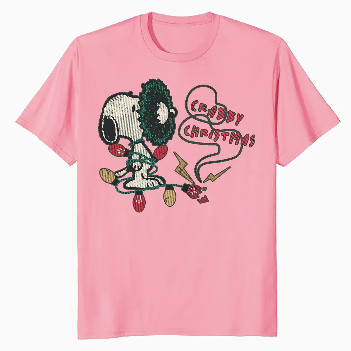 Peanuts Xmas Snoopy Retro Lights Vintage Grumpy Christmas Official Men's T-Shirt