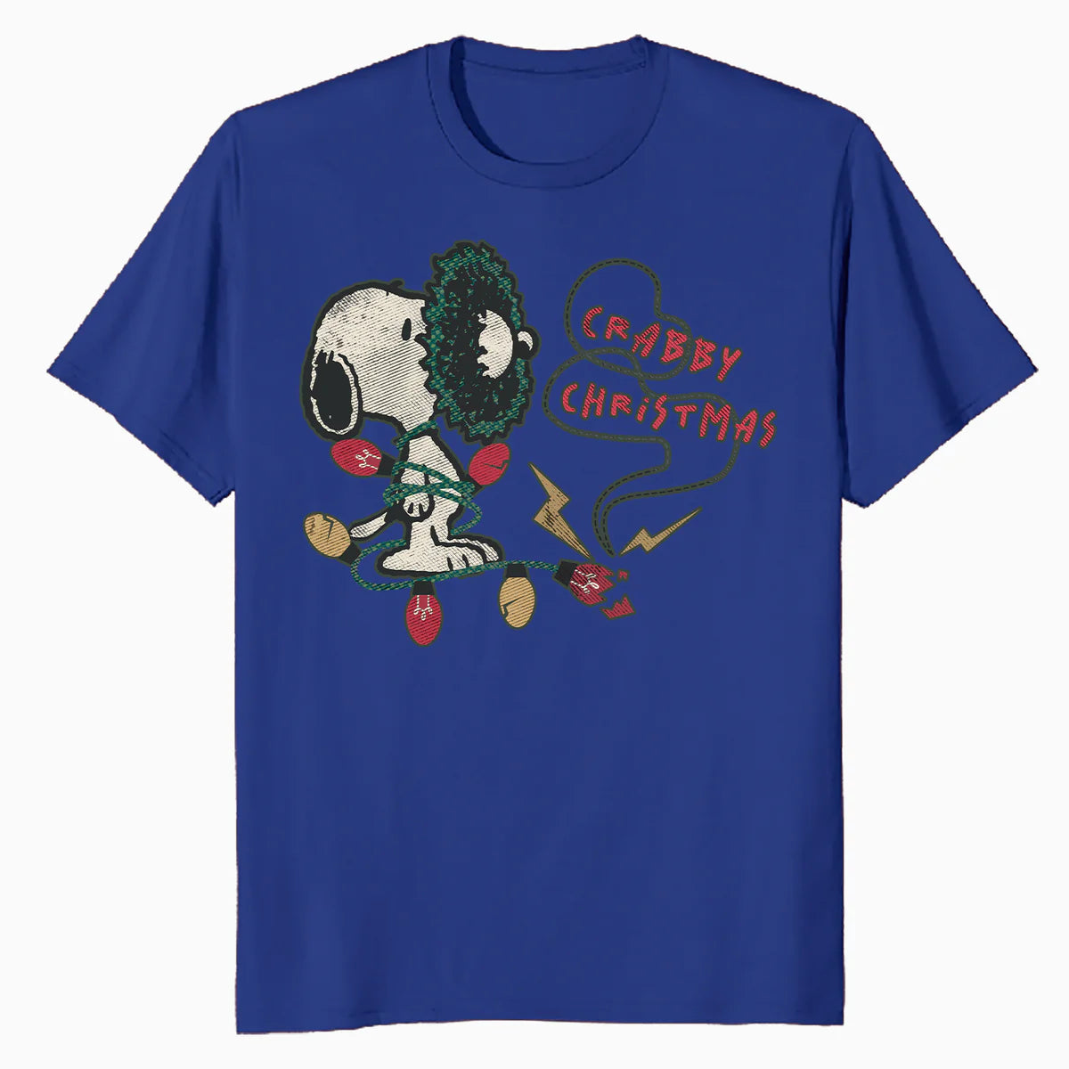 Peanuts Xmas Snoopy Retro Lights Vintage Grumpy Christmas Official Men's T-Shirt