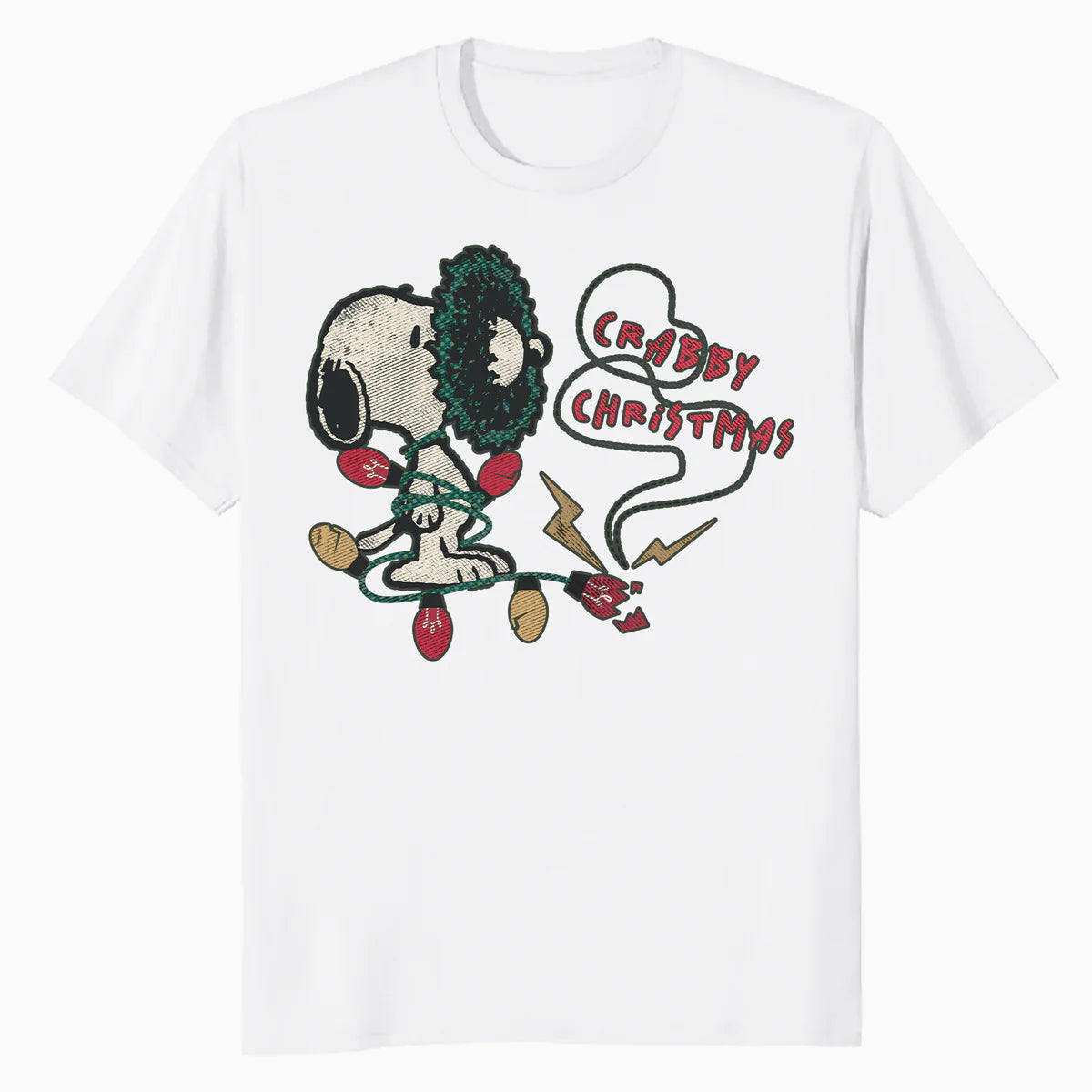 Peanuts Xmas Snoopy Retro Lights Vintage Grumpy Christmas Official Men's T-Shirt