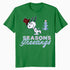 Peanuts Xmas Snoopy Seasons Greetings Sparkle Tree Retro 90s Official Men's T-Shirt