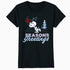 Peanuts Xmas Snoopy Seasons Greetings Sparkle Tree Retro 90s Official Women's SKINNY FIT T-Shirt