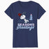 Peanuts Xmas Snoopy Seasons Greetings Sparkle Tree Retro 90s Official Women's SKINNY FIT T-Shirt