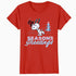 Peanuts Xmas Snoopy Seasons Greetings Sparkle Tree Retro 90s Official Women's SKINNY FIT T-Shirt