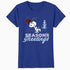 Peanuts Xmas Snoopy Seasons Greetings Sparkle Tree Retro 90s Official Women's SKINNY FIT T-Shirt