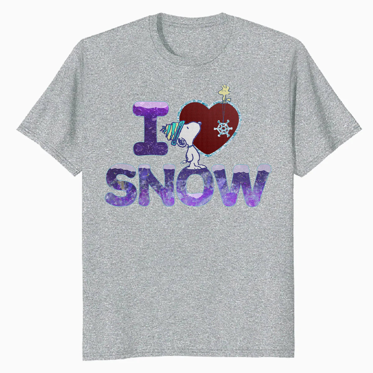 Peanuts Xmas Snoopy Woodstock I Love Snow Classic Holiday Official Men's T-Shirt