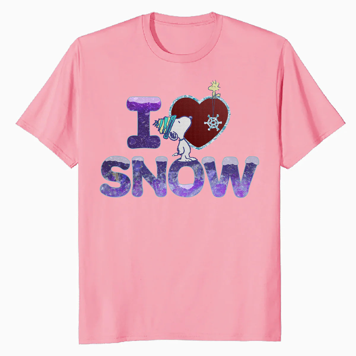 Peanuts Xmas Snoopy Woodstock I Love Snow Classic Holiday Official Men's T-Shirt