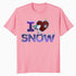 Peanuts Xmas Snoopy Woodstock I Love Snow Classic Holiday Official Men's T-Shirt