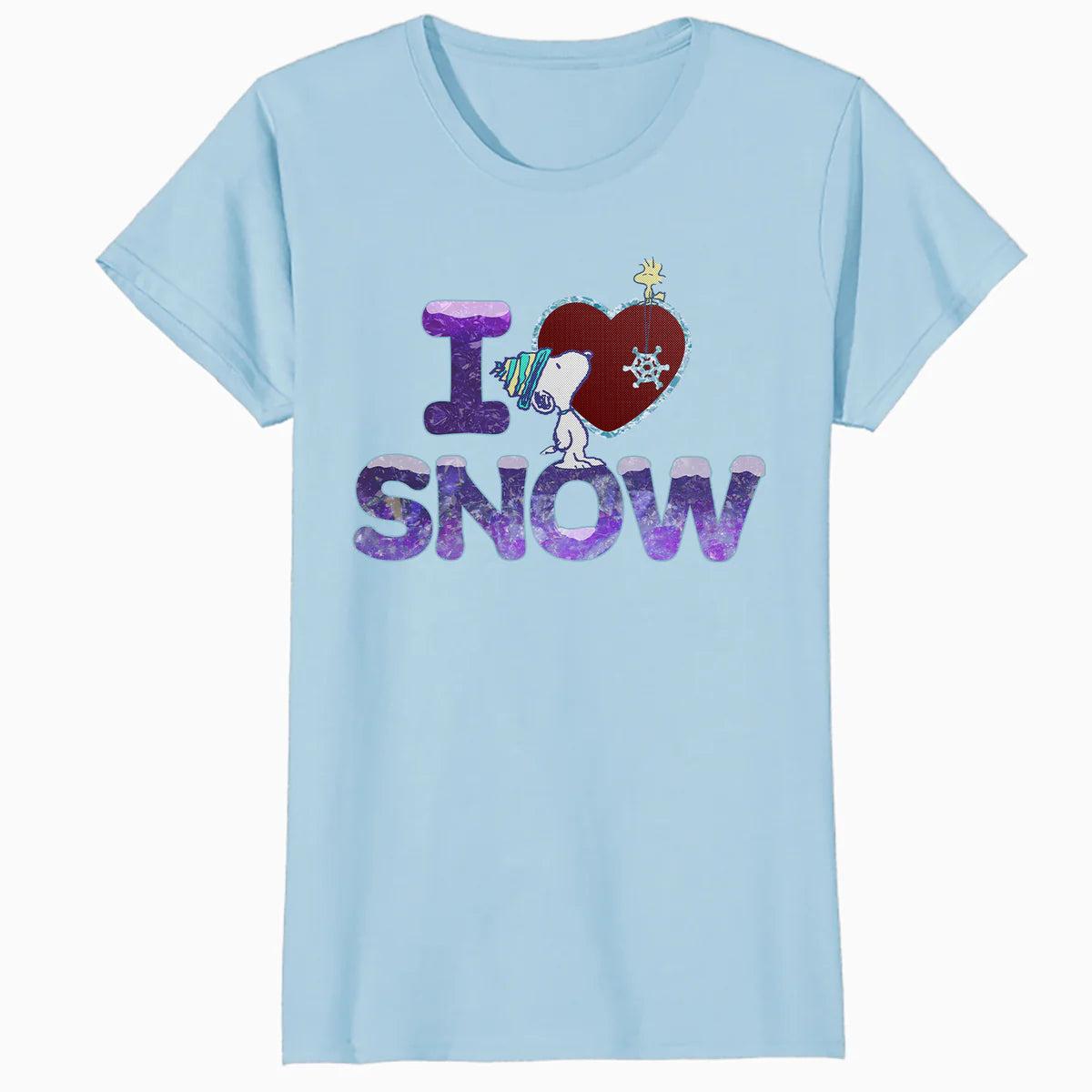 Peanuts Xmas Snoopy Woodstock I Love Snow Classic Holiday Official Women's SKINNY FIT T-Shirt