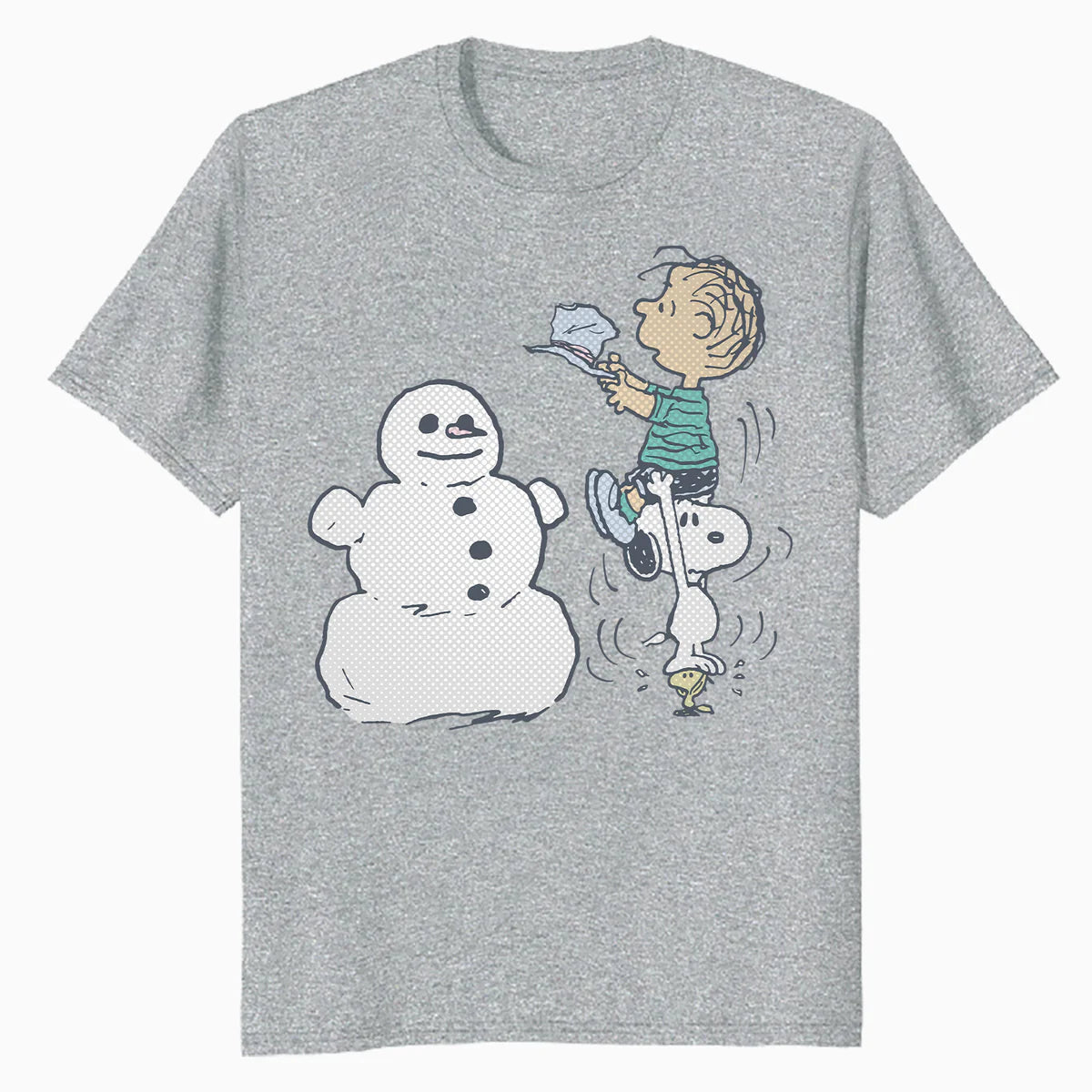Peanuts Xmas Snoopy Woodstock Linus Snowman Vintage 80s 90s Official Men's T-Shirt