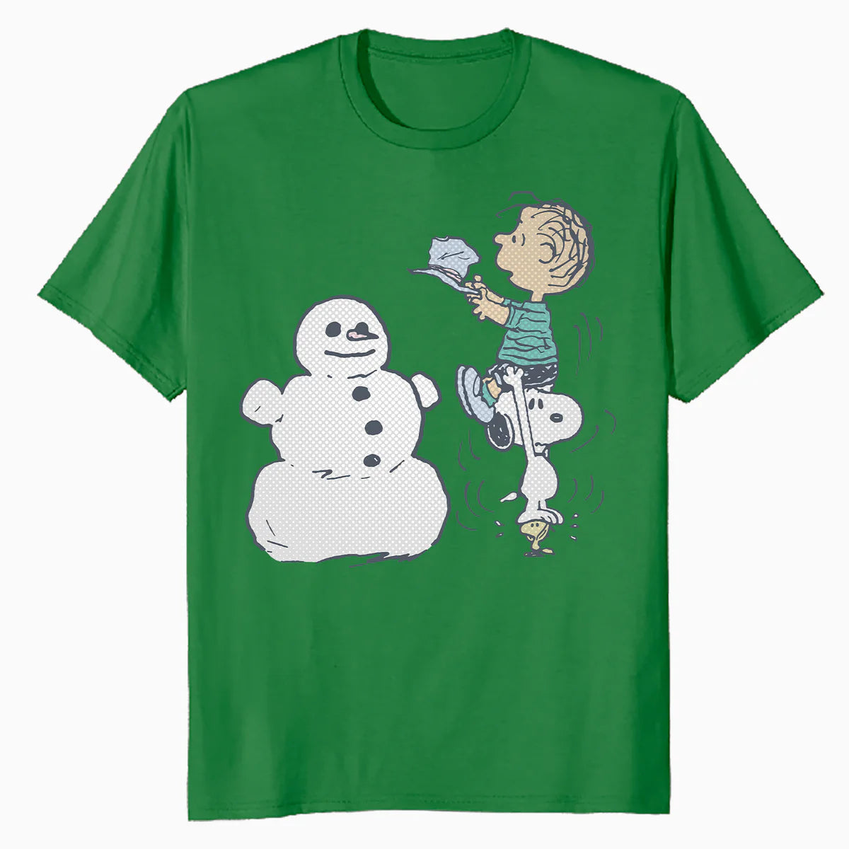 Peanuts Xmas Snoopy Woodstock Linus Snowman Vintage 80s 90s Official Men's T-Shirt