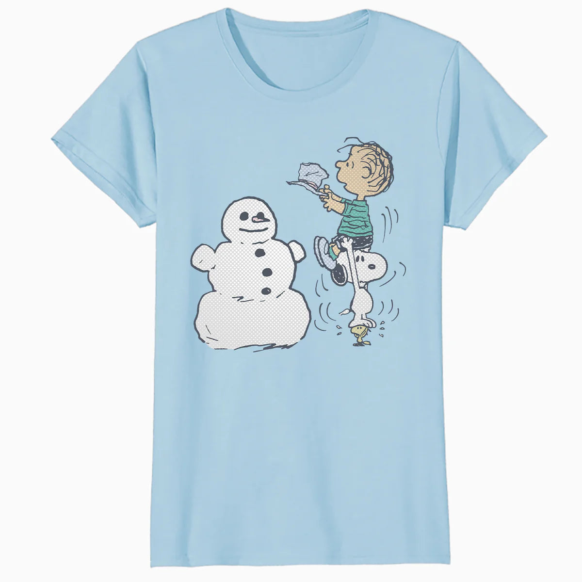 Peanuts Xmas Snoopy Woodstock Linus Snowman Vintage 80s 90s Official Women's SKINNY FIT T-Shirt