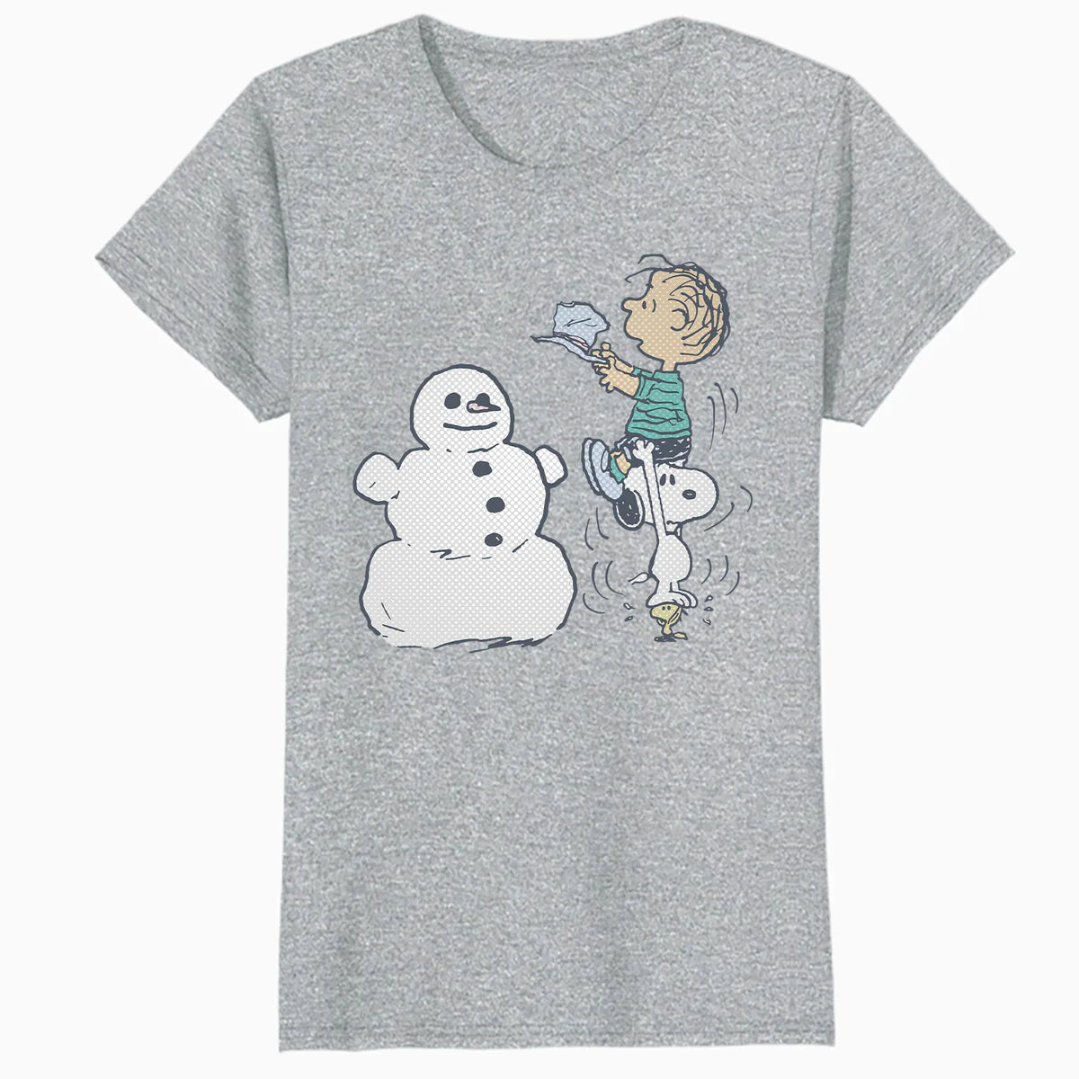 Peanuts Xmas Snoopy Woodstock Linus Snowman Vintage 80s 90s Official Women's SKINNY FIT T-Shirt