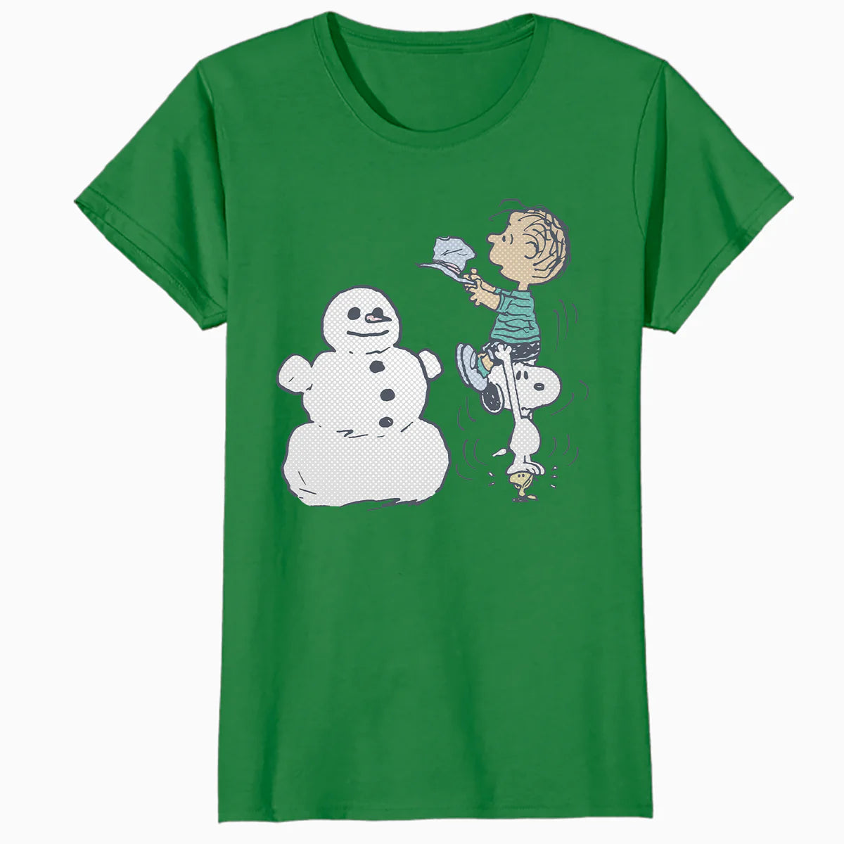 Peanuts Xmas Snoopy Woodstock Linus Snowman Vintage 80s 90s Official Women's SKINNY FIT T-Shirt