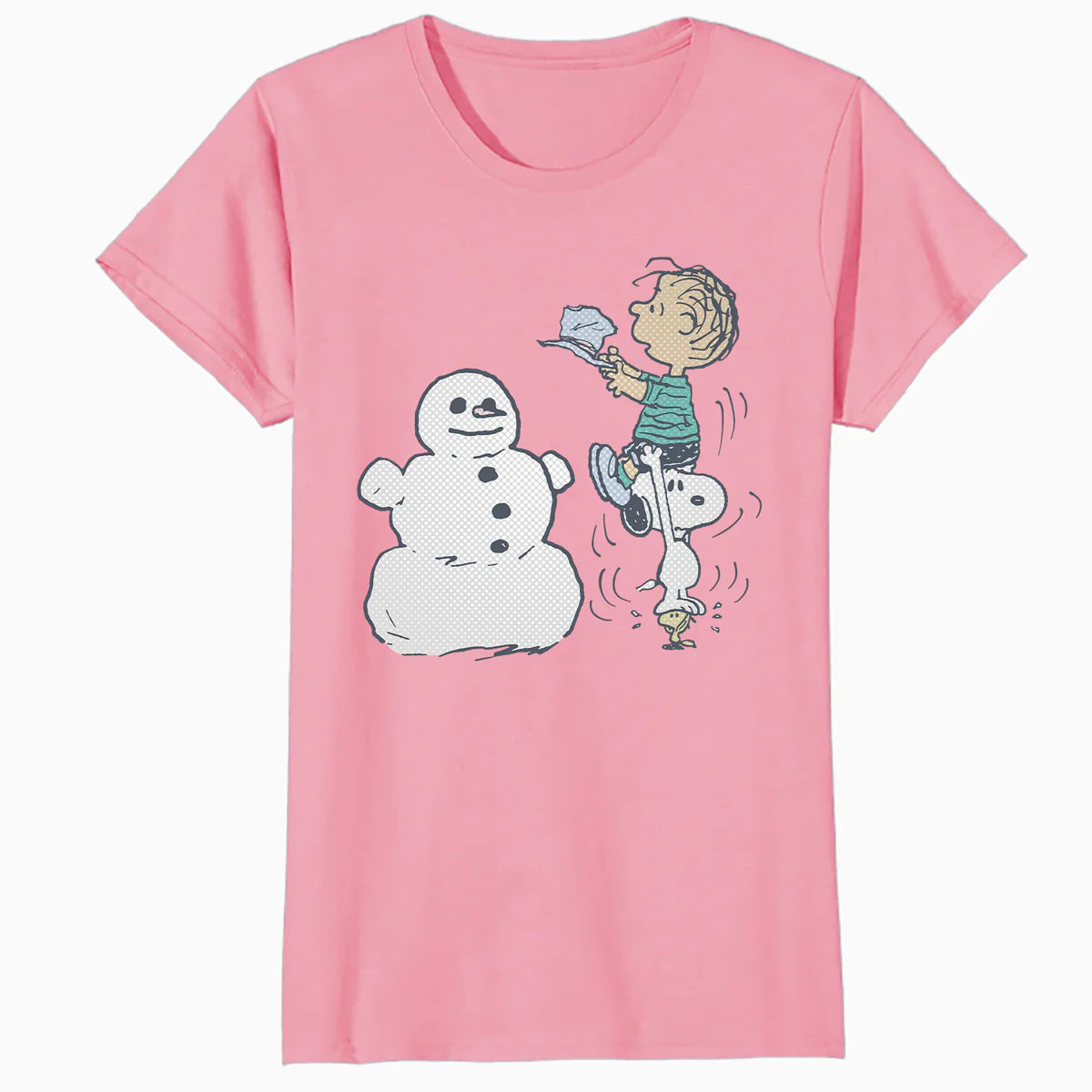 Peanuts Xmas Snoopy Woodstock Linus Snowman Vintage 80s 90s Official Women's SKINNY FIT T-Shirt