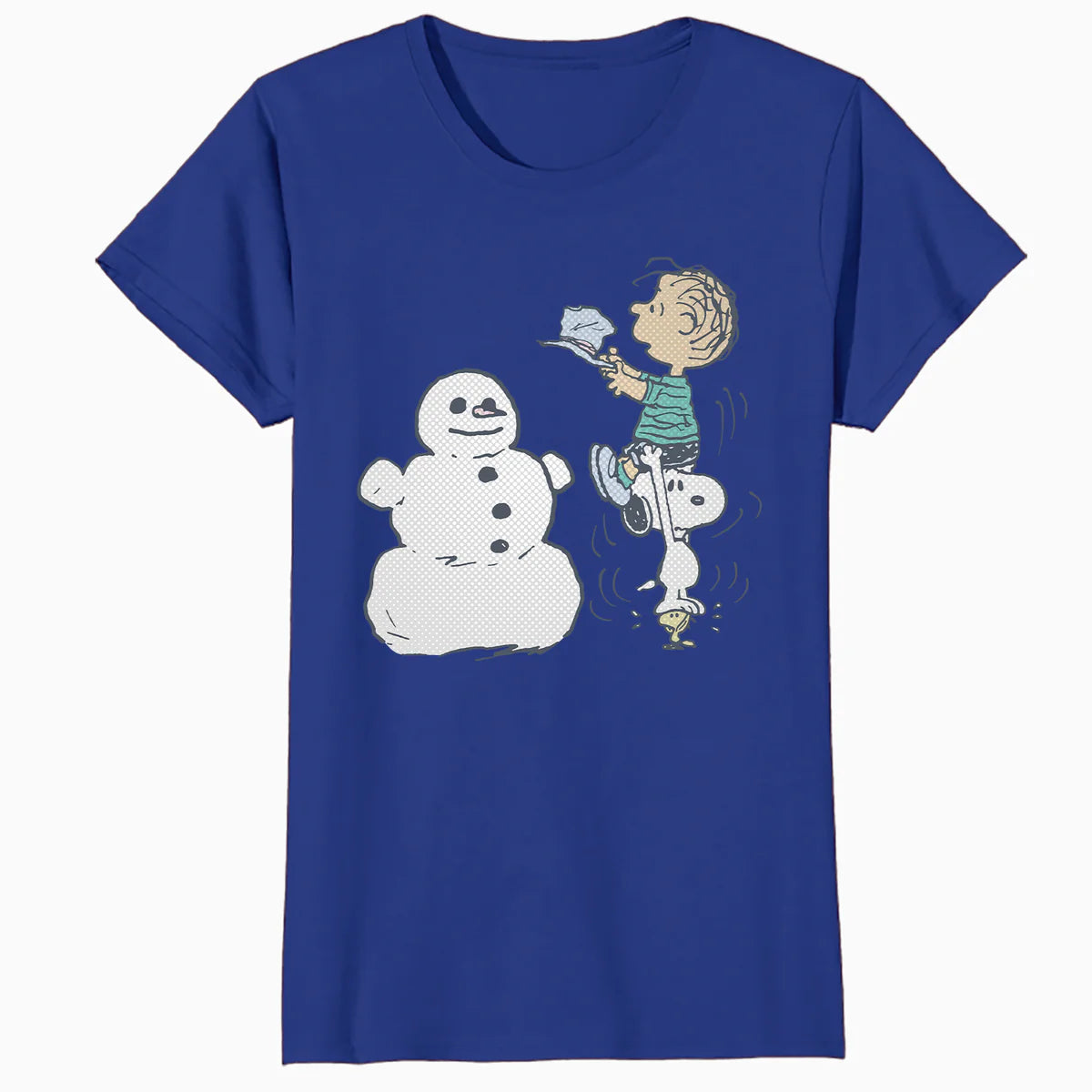 Peanuts Xmas Snoopy Woodstock Linus Snowman Vintage 80s 90s Official Women's SKINNY FIT T-Shirt