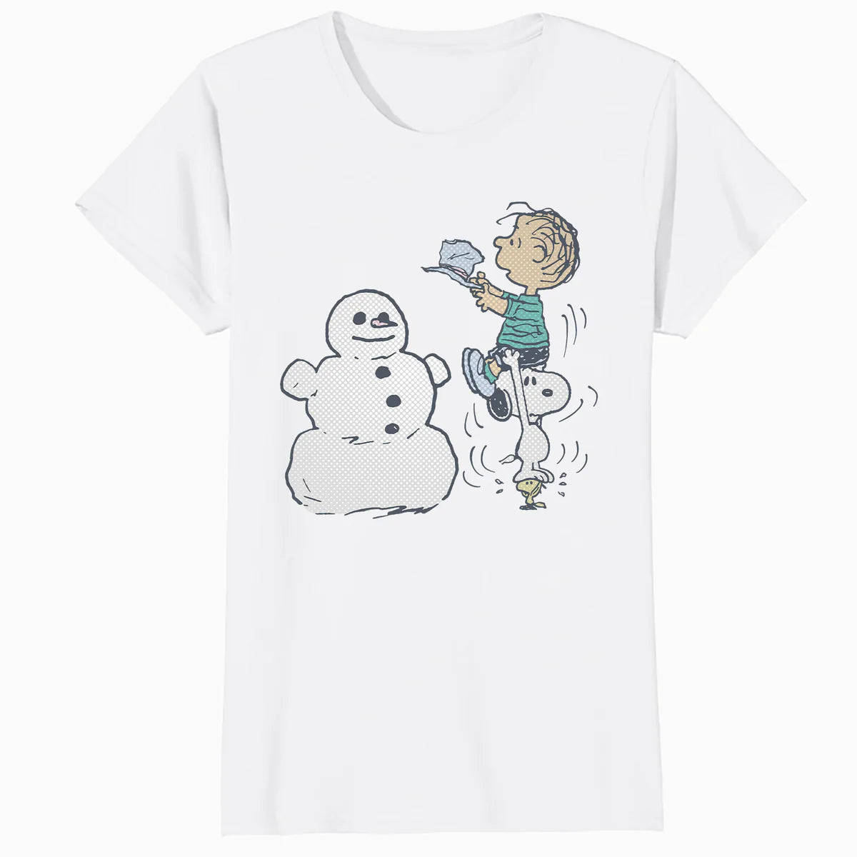 Peanuts Xmas Snoopy Woodstock Linus Snowman Vintage 80s 90s Official Women's SKINNY FIT T-Shirt