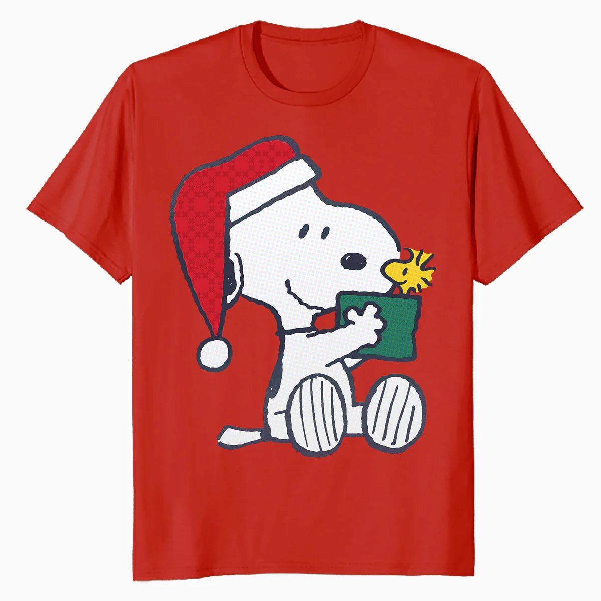 Peanuts Xmas Snoopy Woodstock Present Retro Vintage 80s 90s Official Men's T-Shirt