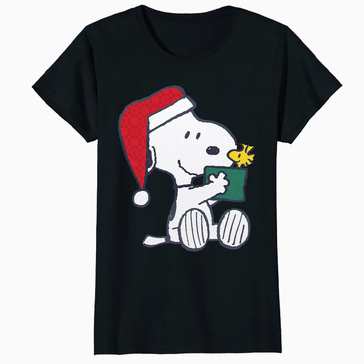 Peanuts Xmas Snoopy Woodstock Present Retro Vintage 80s 90s Official Women's SKINNY FIT T-Shirt
