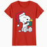 Peanuts Xmas Snoopy Woodstock Present Retro Vintage 80s 90s Official Women's SKINNY FIT T-Shirt